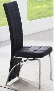 Ravenna Faux Leather Dining Chair In Black With Chrome Legs