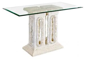 Tower Macatan Stone Console Table With Glass Top