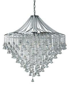 Dorchester 7 Lamp Chrome Ceiling Light With Crystal Buttons