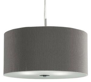 Large 3 Light Silver Drum Pendant With Frosted Glass Diffuser