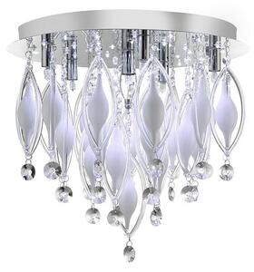 Spindle 6 LED Chrome Semi Flush Ceiling Light With Remote