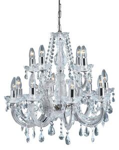 Marie Therese 12 Lamp Chrome Crystal Chandelier Ceiling Light