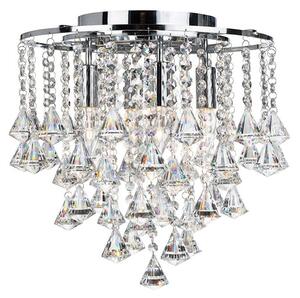 Dorchester 4 Lamp Chrome Ceiling Light With Crystal Buttons