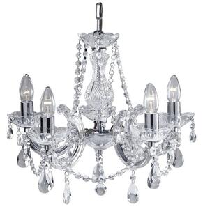 Marie Therese 5 Light Chrome Crystal Chandelier Ceiling Light