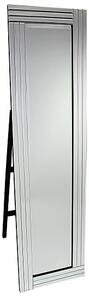 Cheval Triple Bar Floor Standing Mirror in Silver