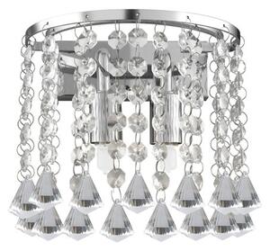 Hanna 2 Lamp Wall Light Finished In Chrome With Crystal Buttons