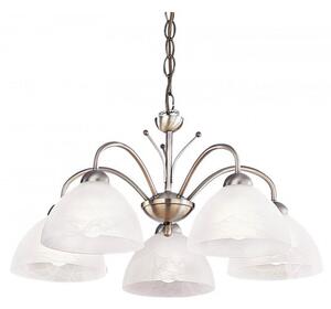 Milanese 5 Arm Antique Brass Ceiling Light