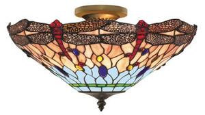 Dragonfly Tiffany Semi Flush Ceiling Light