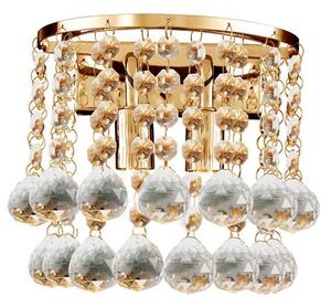 Hanna Gold Finish Double Wall Light With Clear Crystal Ball