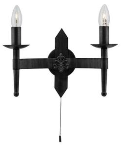 Cartwheel Double Light Matt Black Wall Lamp