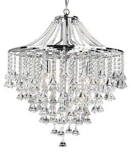 Dorchester 5 Lamp Chrome Ceiling Light With Crystal Buttons