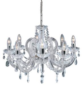 Marie Therese 8 Lamp Chrome Crystal Chandelier Ceiling Light