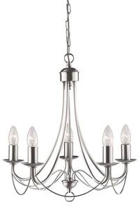 Maypole 5 Lamp Classically Styled Satin Silver Ceiling Light