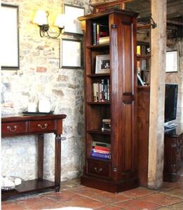 Belarus Narrow Alcove Open Bookcase In Mahogany With 1 Drawer