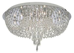 Bijoux 10 Lamp Chrome Ceiling Light With Crystal Trimmings