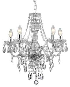 Marie Therese 5 Lamp Clear Finish Chandelier Ceiling Light