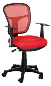 Santo Red Padded Fabric Seat With Mesh Back Rest Office Chair