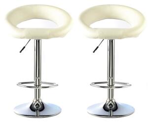 Makamae White PU Leather Bar Stool In A Pair