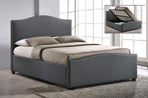 Brunswick Fabric Storage Ottoman Double Bed In Grey