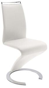 Summer Z Faux Leather Dining Chair In White With Chrome Feet