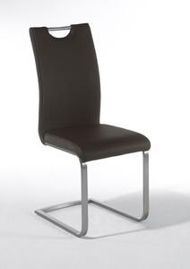 Paulo Brown Faux Leather Dining Chair With Handle Hole