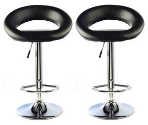 Makamae Black PU Leather Bar Stool In A Pair