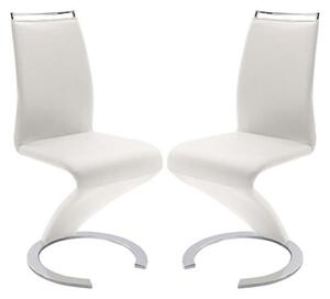 Summer Z White Faux Leather Dining Chairs In Pair