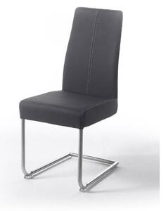 Antigua Metal Swinging Grey Faux Leather Dining Chair