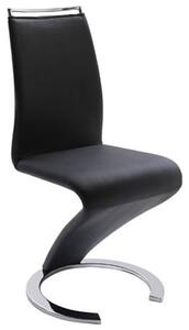 Summer Z Faux Leather Dining Chair In Black With Chrome Feet