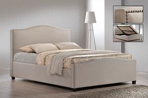 Brunswick Fabric Storage Ottoman Double Bed In Sand