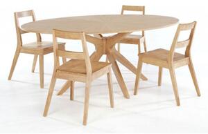 Marsrow White Oak Finish Dining Table And 4 Dining Chairs