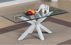 Alissa Clear Glass Coffee Table With White High Gloss Base