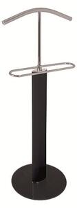 Maike Valet Stand In Chrome And Black Gloss With Black Glass