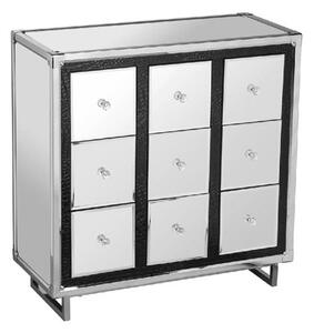 Medio Mirror Effect Top Sideboard With Steel Frame