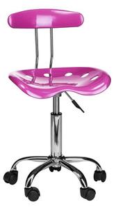 Hanoi Office Chair In Pink ABS With Chrome Base And 5 Wheels