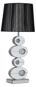 Melissa Table Lamp In Black With Mirrored Base In Silver Shade