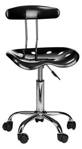 Hanoi Office Chair In Black ABS With Chrome Base And 5 Wheels