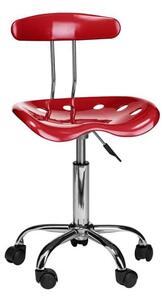 Hanoi Office Chair In Red ABS With Chrome Base And 5 Wheels