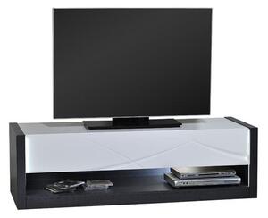 Eclypse TV Stand In Dark Grey With White Gloss Drawer And Lights