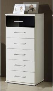 Gastineau Chest Of Drawers In White And Black With 6 Drawers