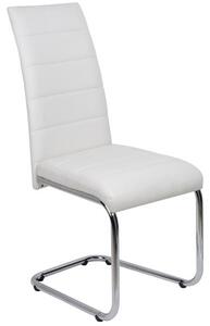 Daryl Faux Leather Dining Chair In White With Chrome Legs