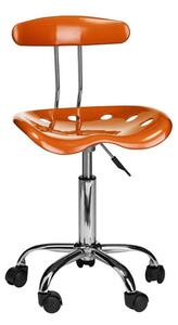 Hanoi Office Chair In Orange ABS With Chrome Base And 5 Wheels