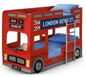 Lejane Bus Modern Style Children Bunk Bed In Red