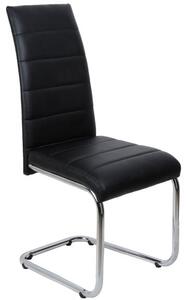 Daryl Faux Leather Dining Chair In Black With Chrome Legs