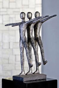 Ballett Sculpture In Antique Silver With Black Base