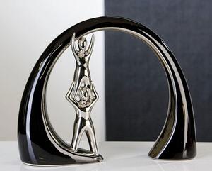 Helping Hands Sculpture In Black And Silver