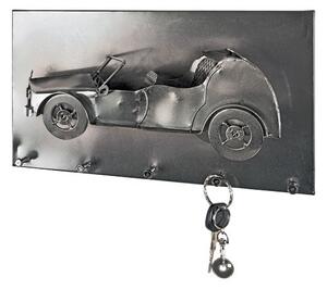 Cabrio Wall Mounted Coat Rack In Black Nickel With 5 Hooks