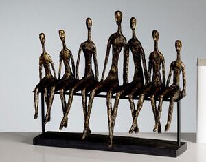 Community Sculpture In Bronze With Black Metal Base