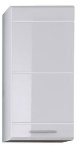 Mezzo Wall Mount Storage Cabinet In White With High Gloss Fronts