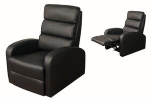 Livonia Reclining Chair in Black Faux Leather